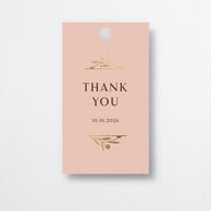 Woven Frame Favor Gift Tags Gold Shy Pink Signature