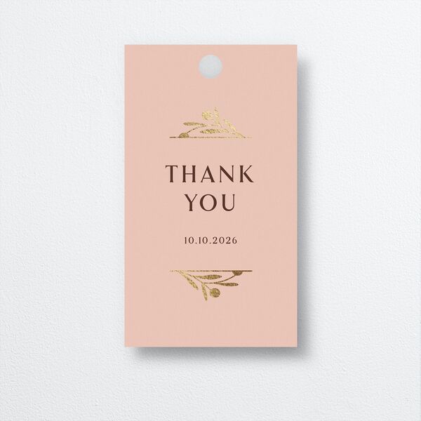 Woven Frame Favor Gift Tags Gold Shy Pink Signature