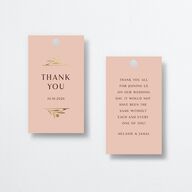 Woven Frame Favor Gift Tags Gold Shy Pink Signature