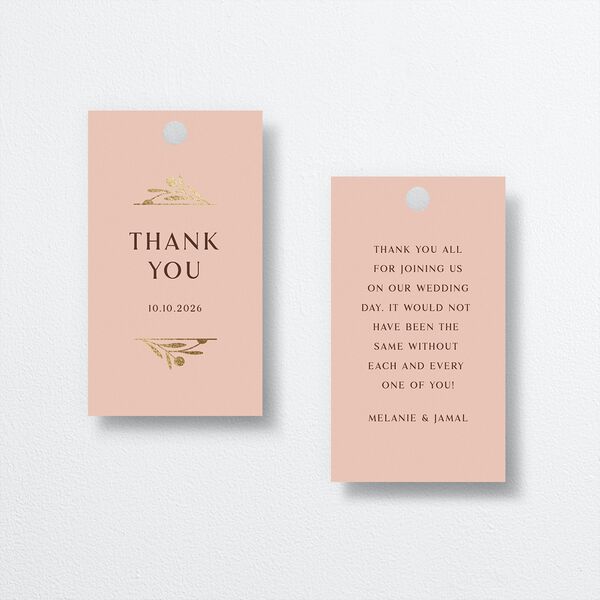 Woven Frame Favor Gift Tags Gold Shy Pink Signature