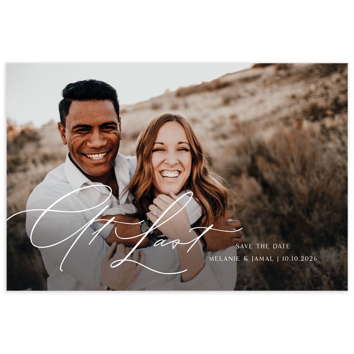 Woven Frame Save The Date Postcards 