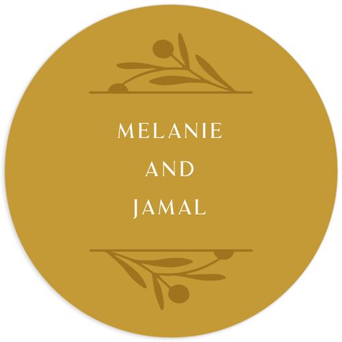 Woven Frame Wedding Stickers Gold