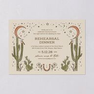 Southwestern Nouveau Rehearsal Dinner Invitations Umber Signature Blank Standard