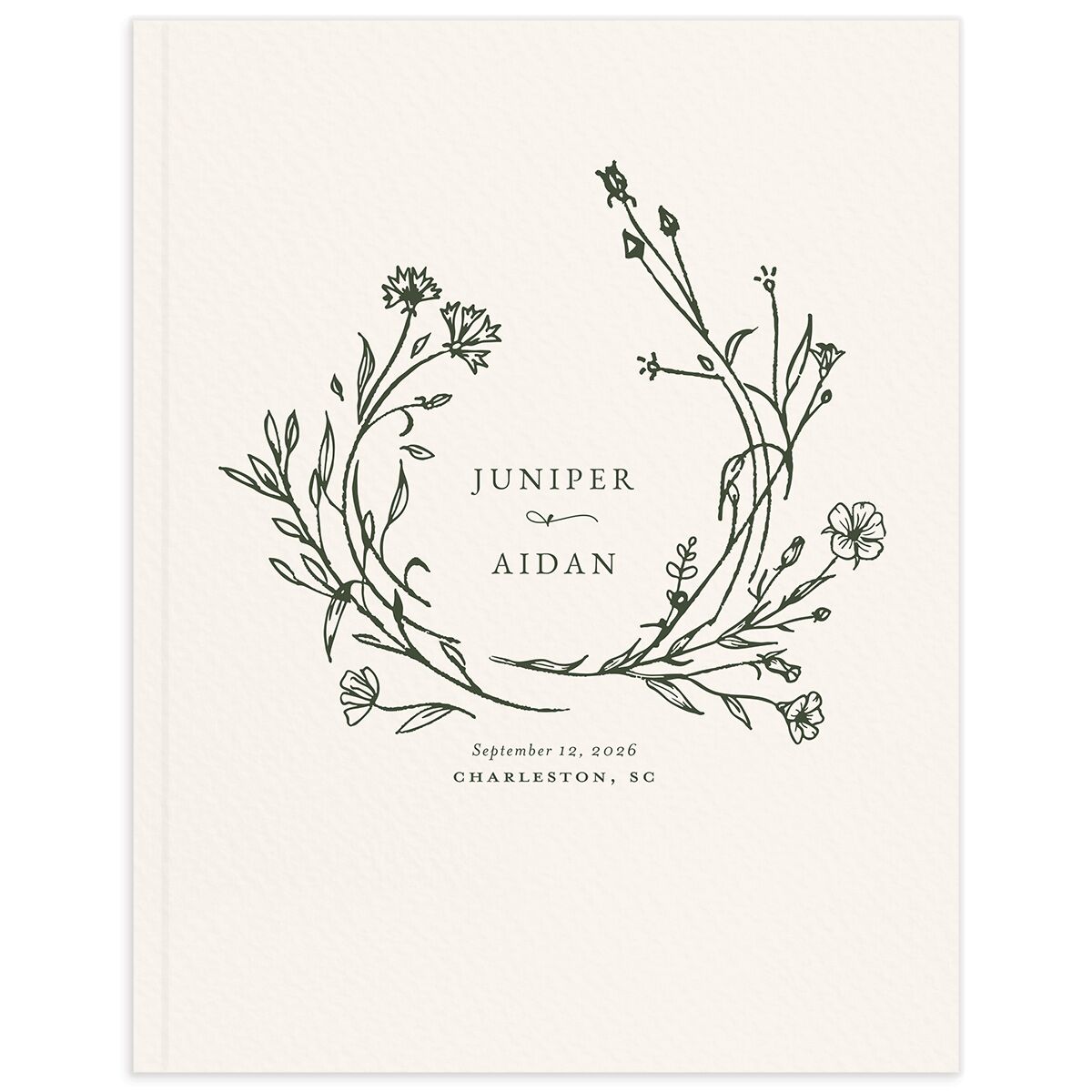 Gilded Monogram Wedding Guest Book