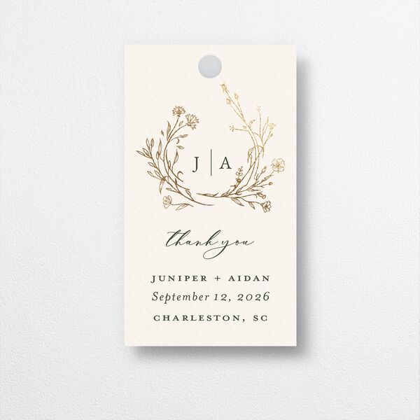 Gilded Monogram Favor Gift Tags front