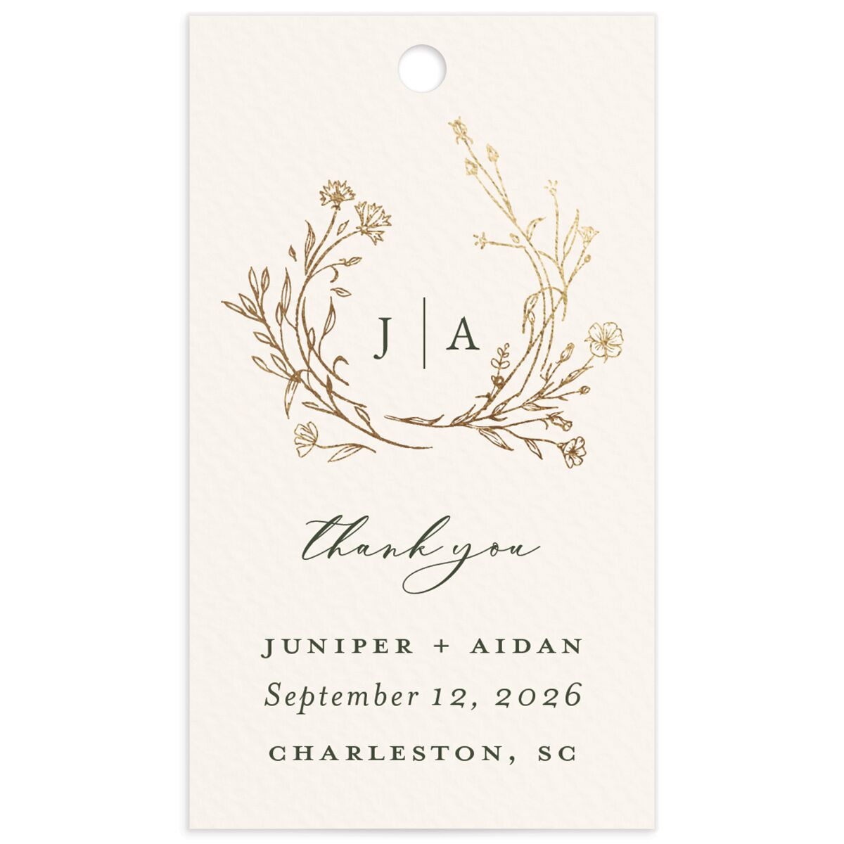Gilded Monogram Favor Gift Tags
