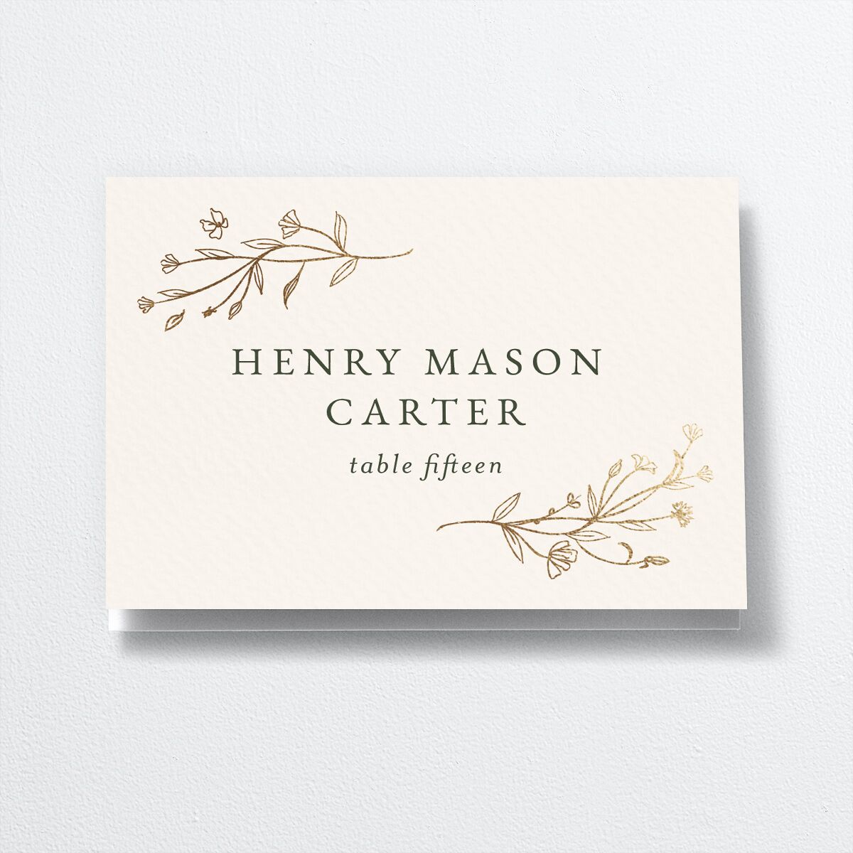 Gilded Monogram Place Cards front