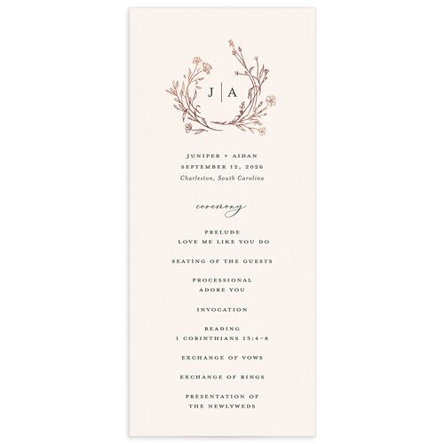 Gilded Monogram Wedding Programs - 