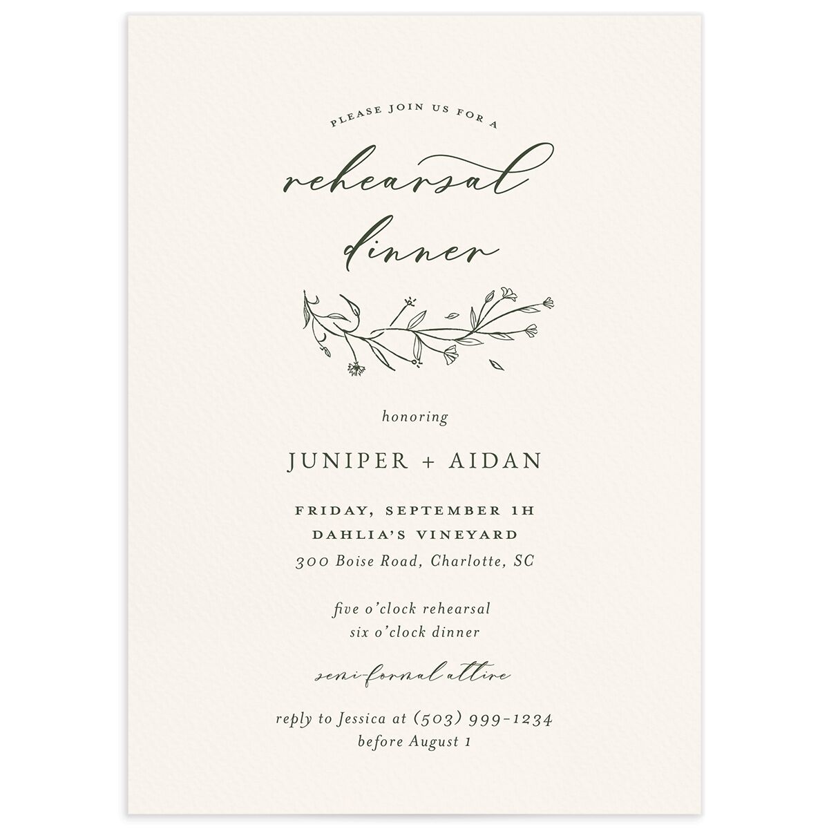 Gilded Monogram Rehearsal Dinner Invitations