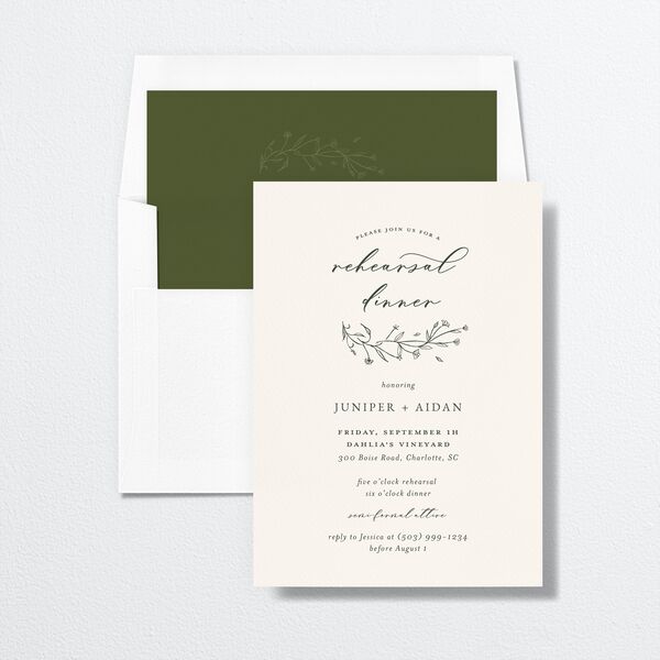 Gilded Monogram Rehearsal Dinner Invitations envelope-and-liner
