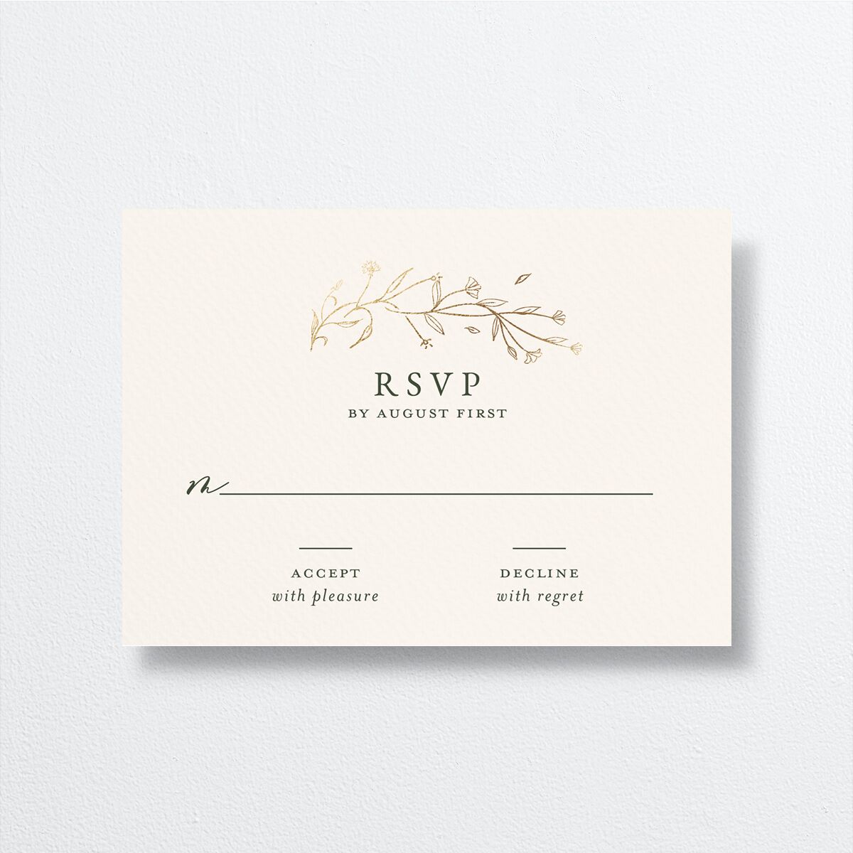 Gilded Monogram Wedding Response Cards front