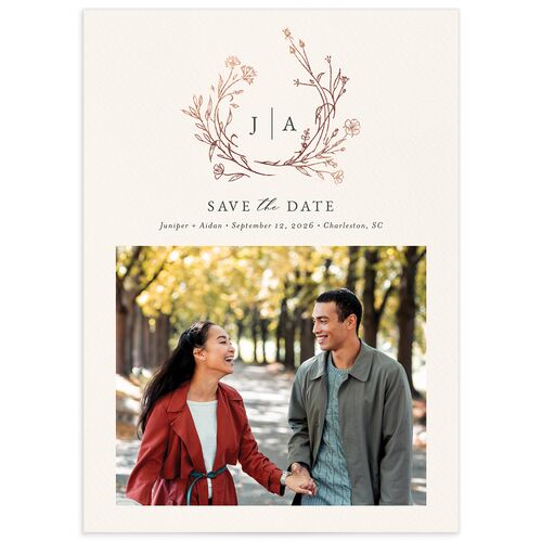 Gilded Monogram Save The Date Cards