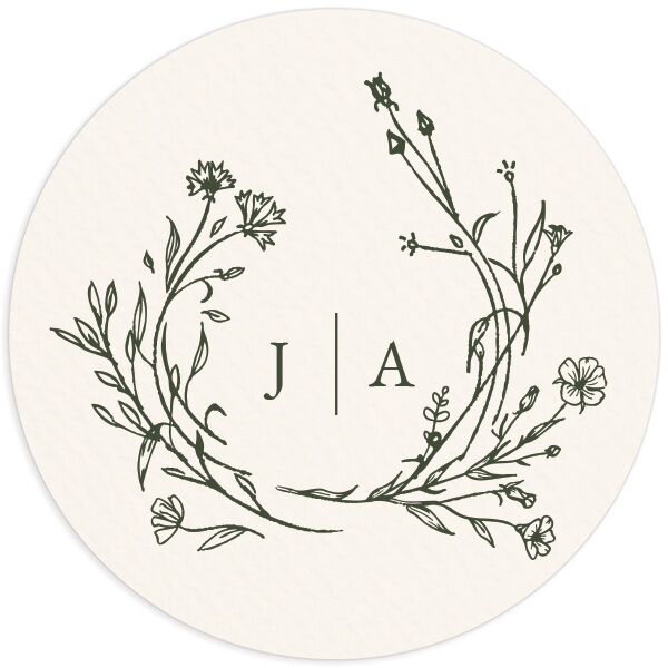Gilded Monogram Wedding Stickers