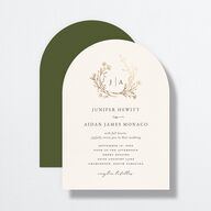 Gilded Monogram Wedding Invitations Gold Dark Camo Signature No Arch