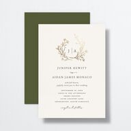 Gilded Monogram Wedding Invitations Gold Dark Camo Signature No Standard