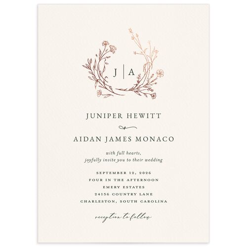 Gilded Monogram Wedding Invitations - 