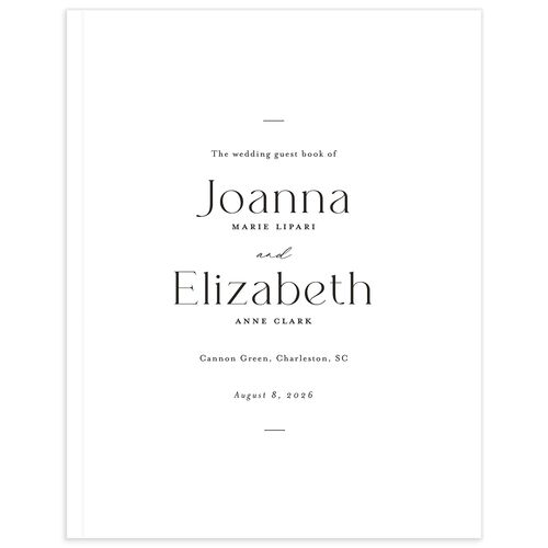 Refined Wedding Guest Book Pure White