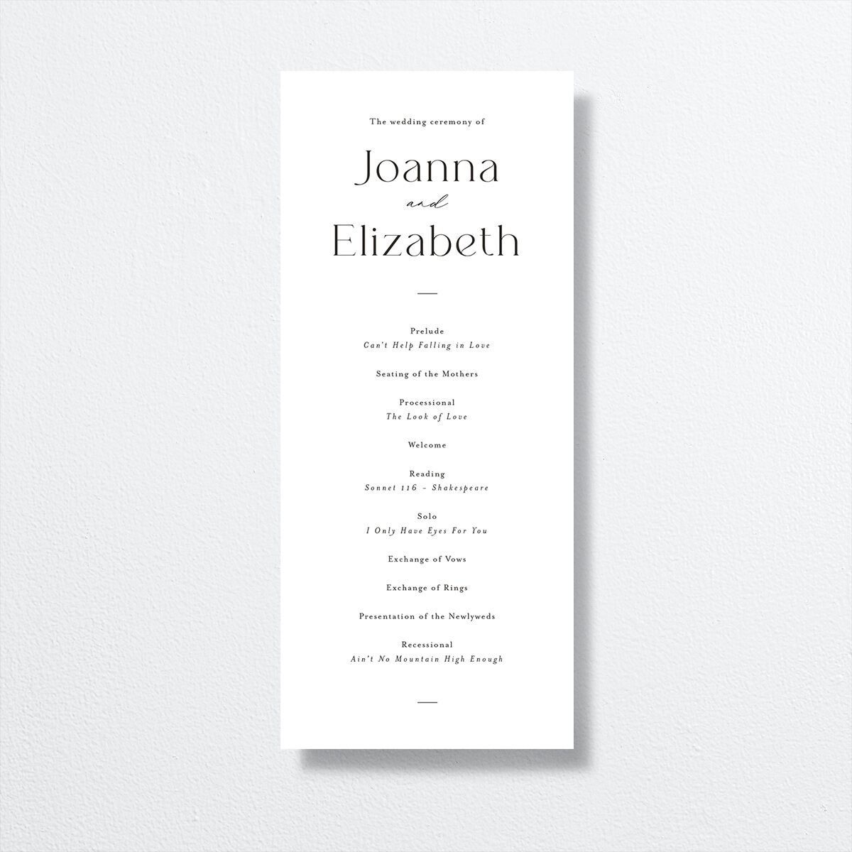 Refined Wedding Programs front