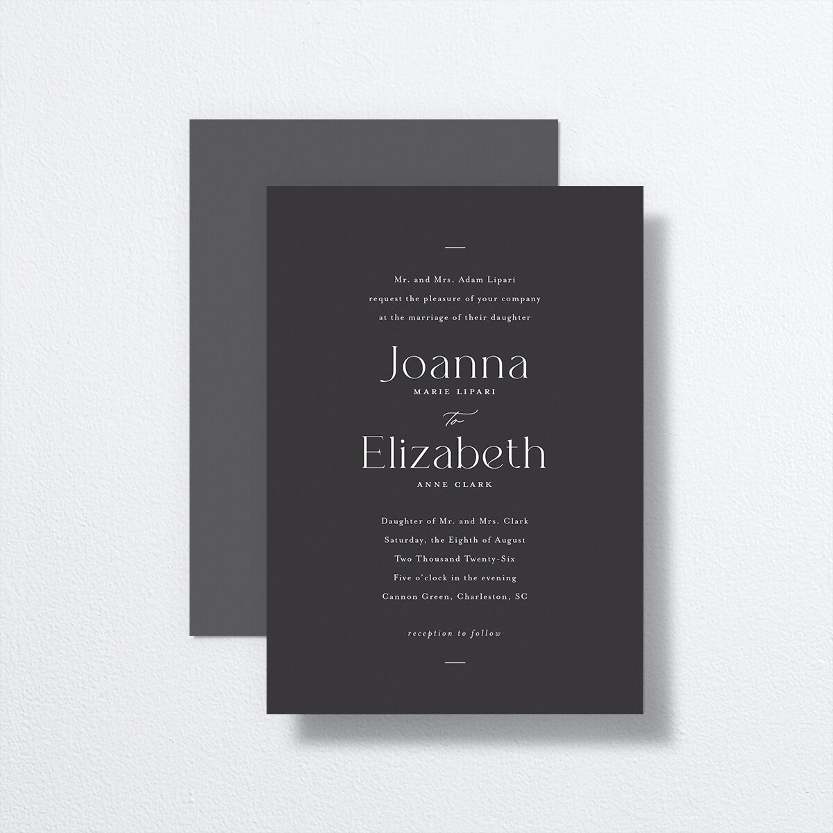 Refined Wedding Invitations front-and-back