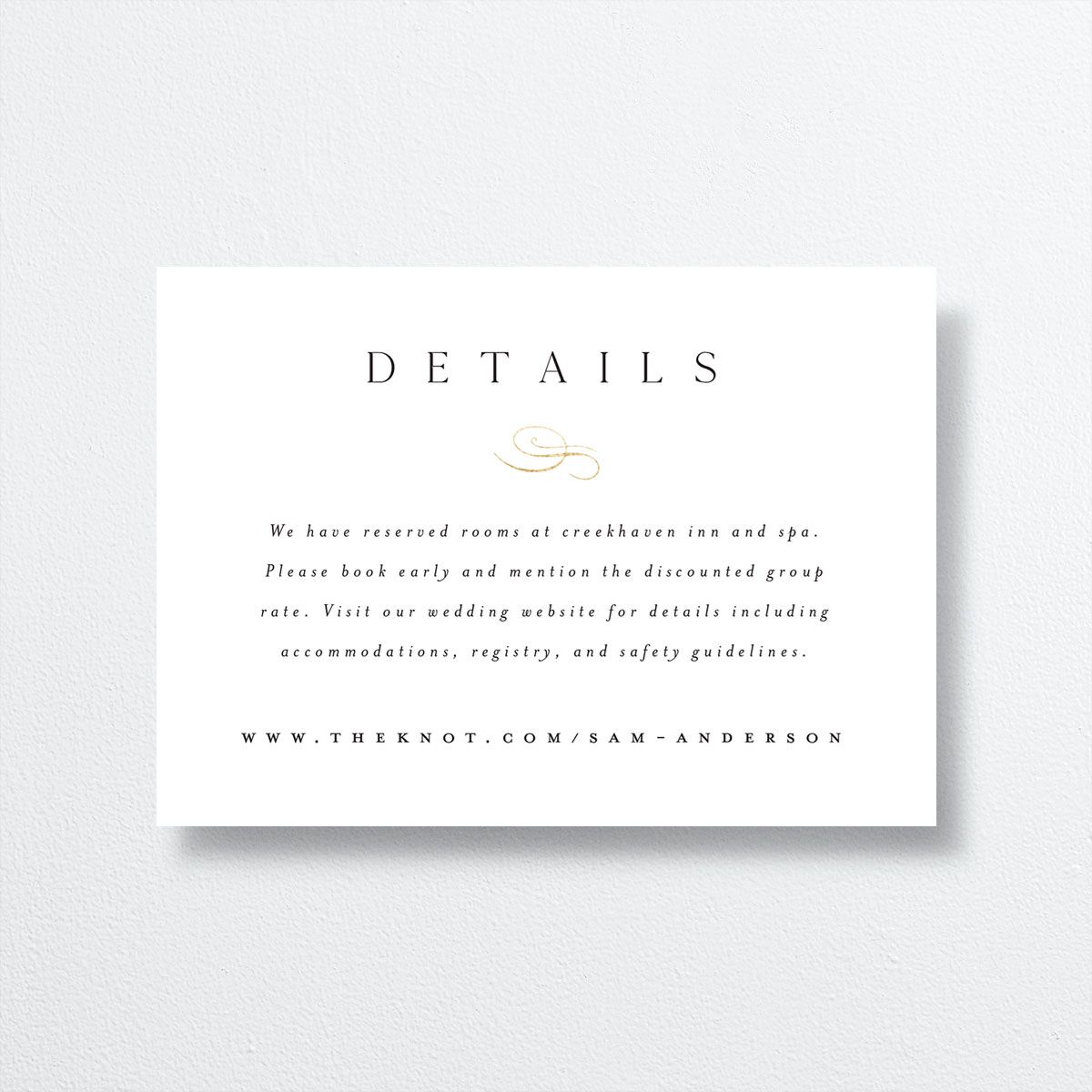 Flourishing Love Wedding Enclosure Cards front in white