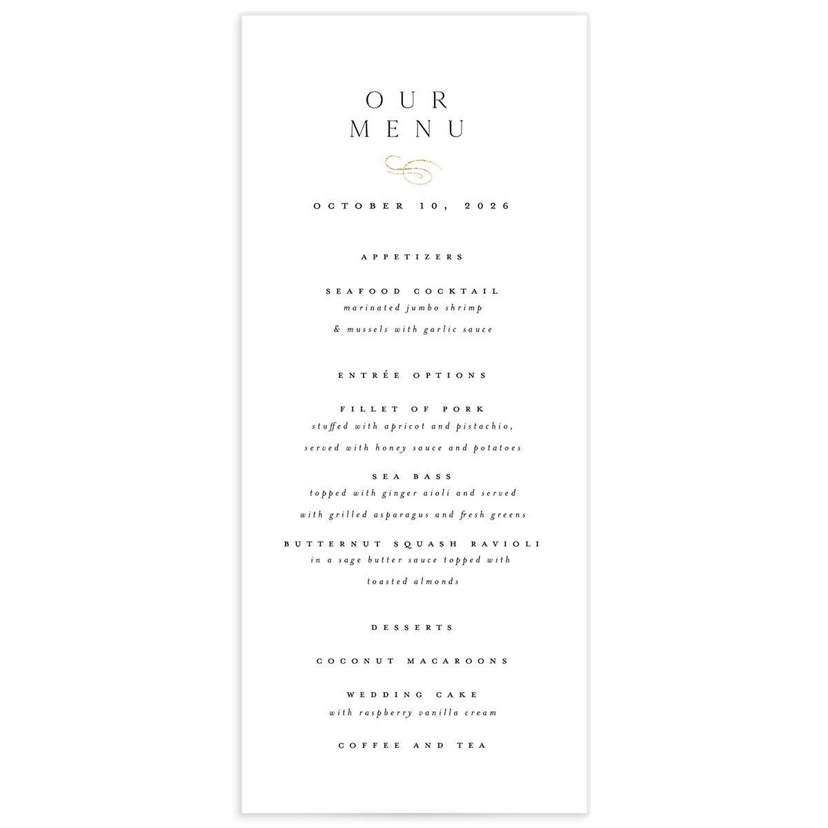 Flourishing Love Menus
