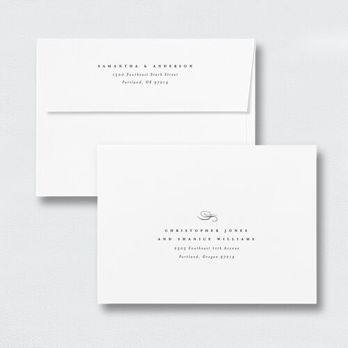 Flourishing Love Save The Date Card Envelopes White Standard Pure White Both Recipient and Return Addresses