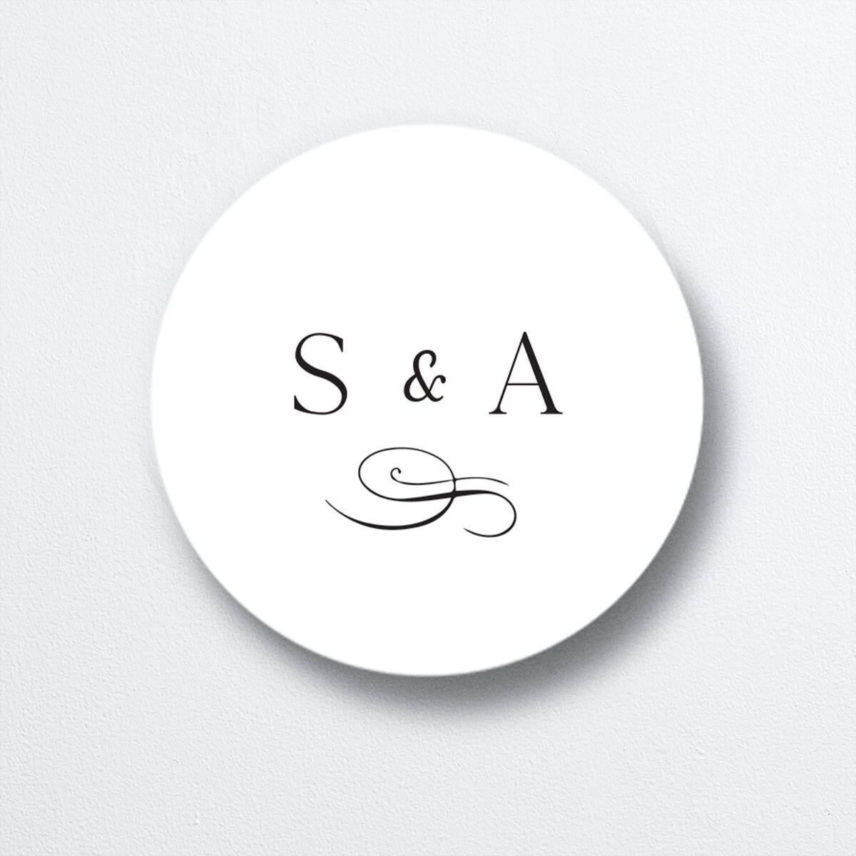 Flourishing Love Wedding Stickers front in white