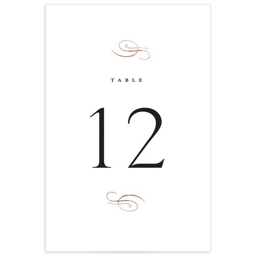 Flourishing Love Table Numbers Rose Gold Pure White Signature
