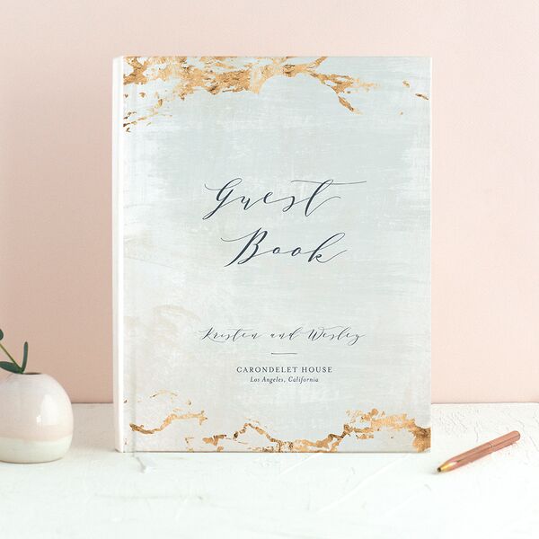 Earthy Organic Wedding Guest Book Pale Blue
