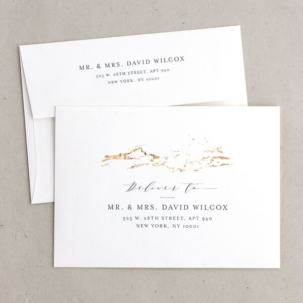 Earthy Organic Thank You Card Envelopes White Standard Pale Blue Both Recipient and Return Addresses Signature