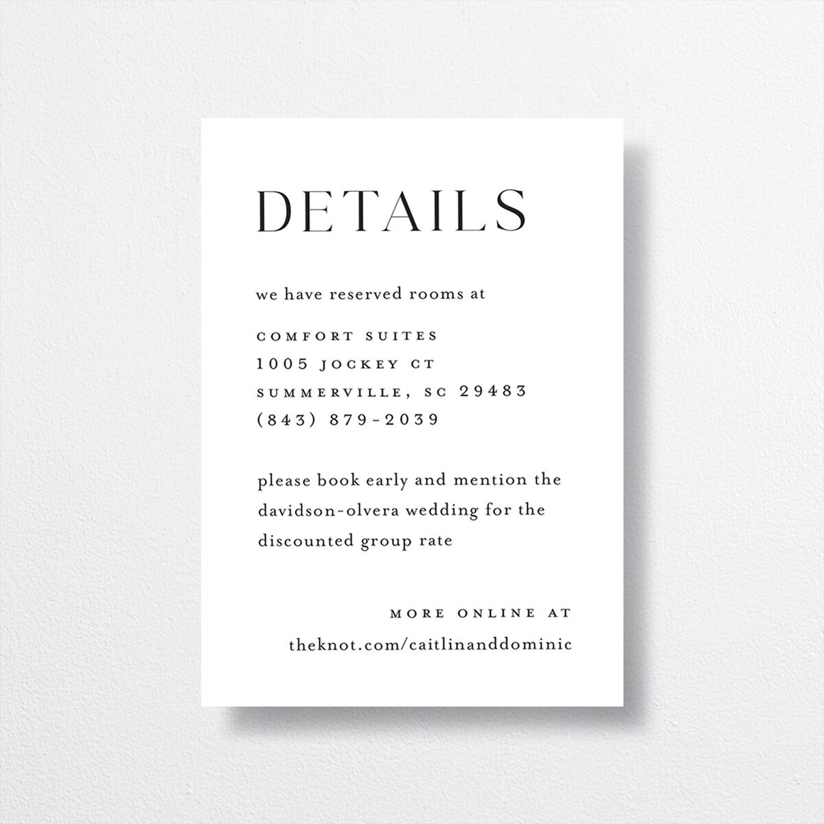 Classic Flourish Wedding Enclosure Cards front