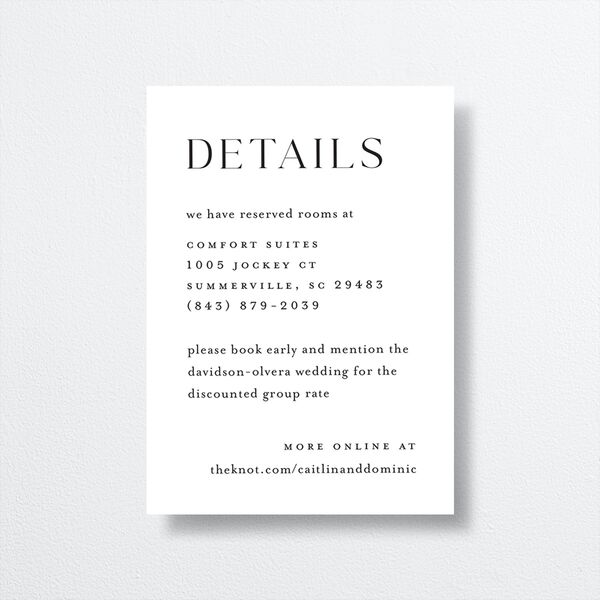Classic Flourish Wedding Enclosure Cards front