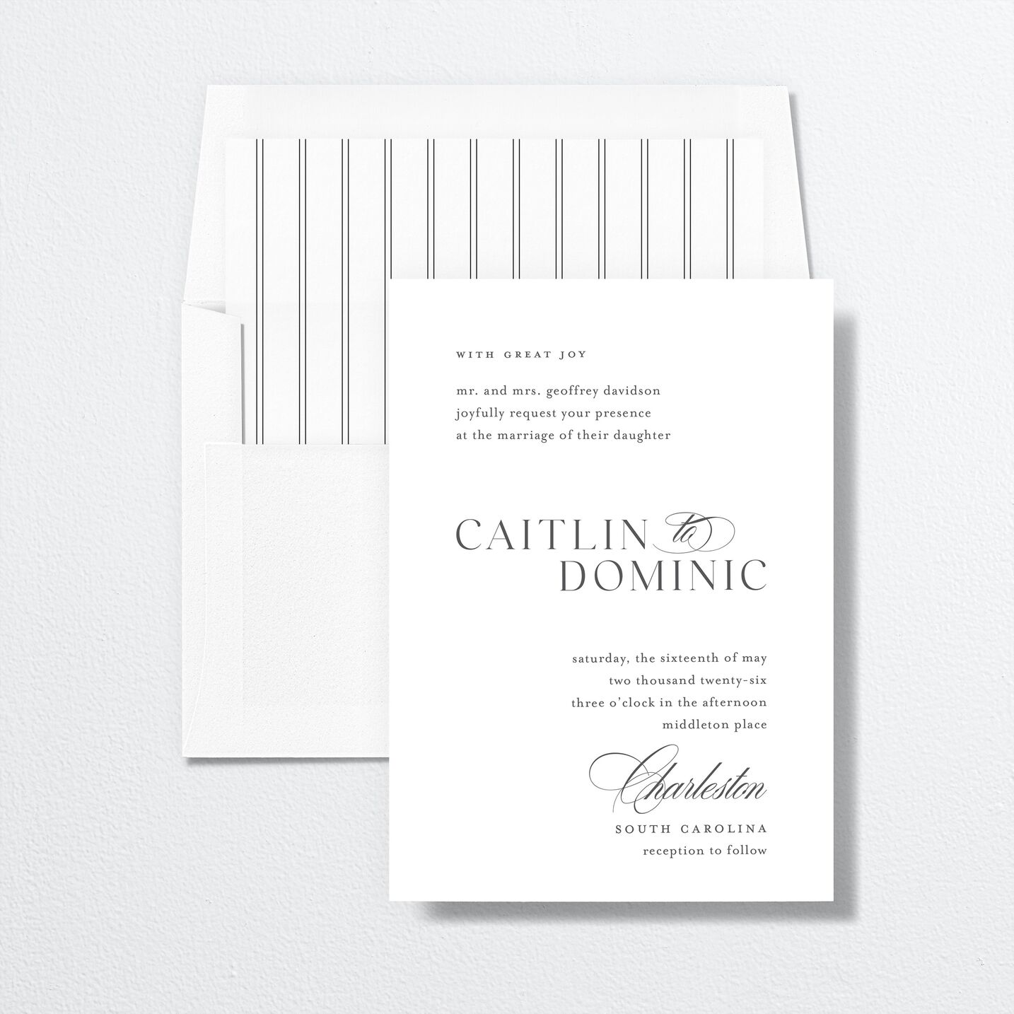 Classic Flourish Standard Envelope Liners envelope-and-liner in white