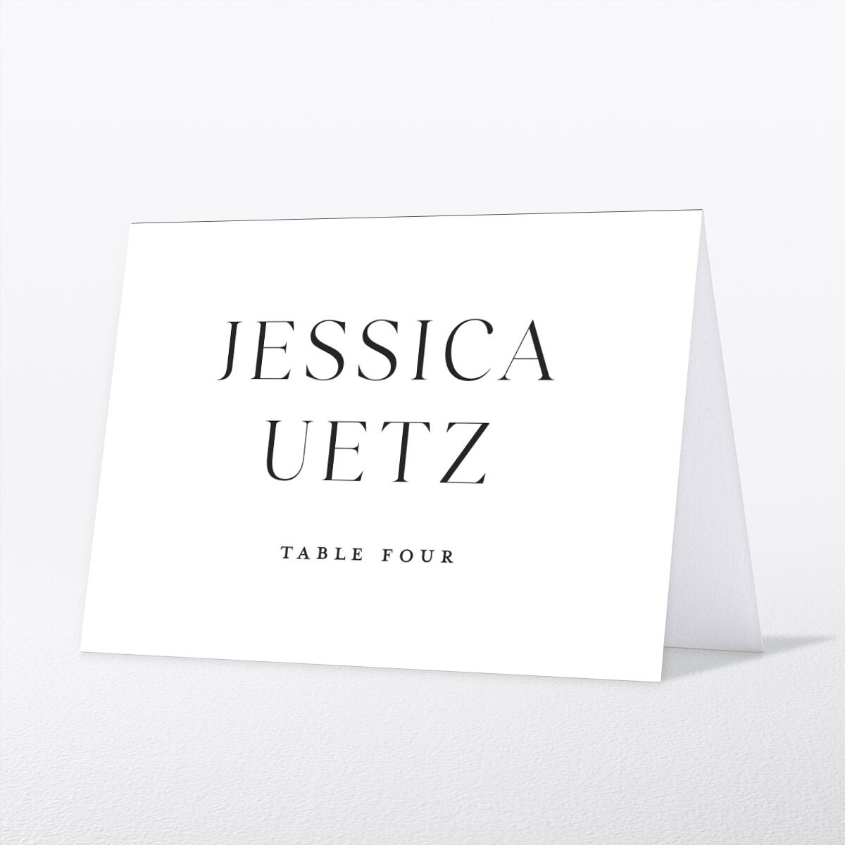 Classic Flourish Place Cards front in white