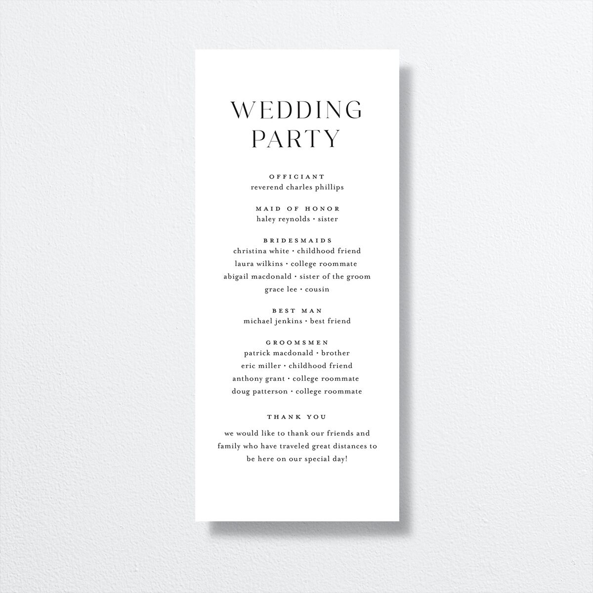 Classic Flourish Wedding Programs back in white