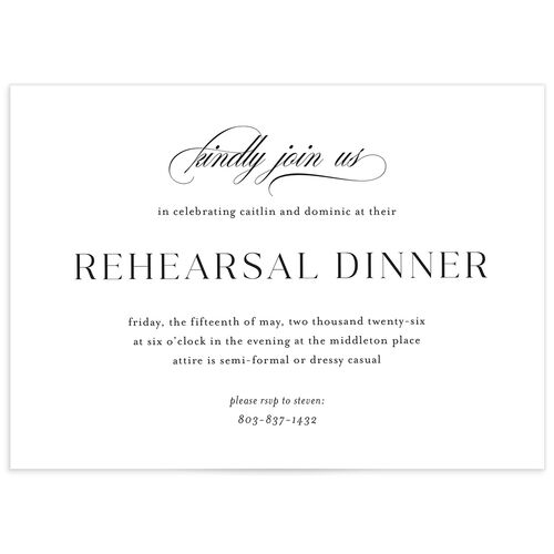 Classic Flourish Rehearsal Dinner Invitations - 