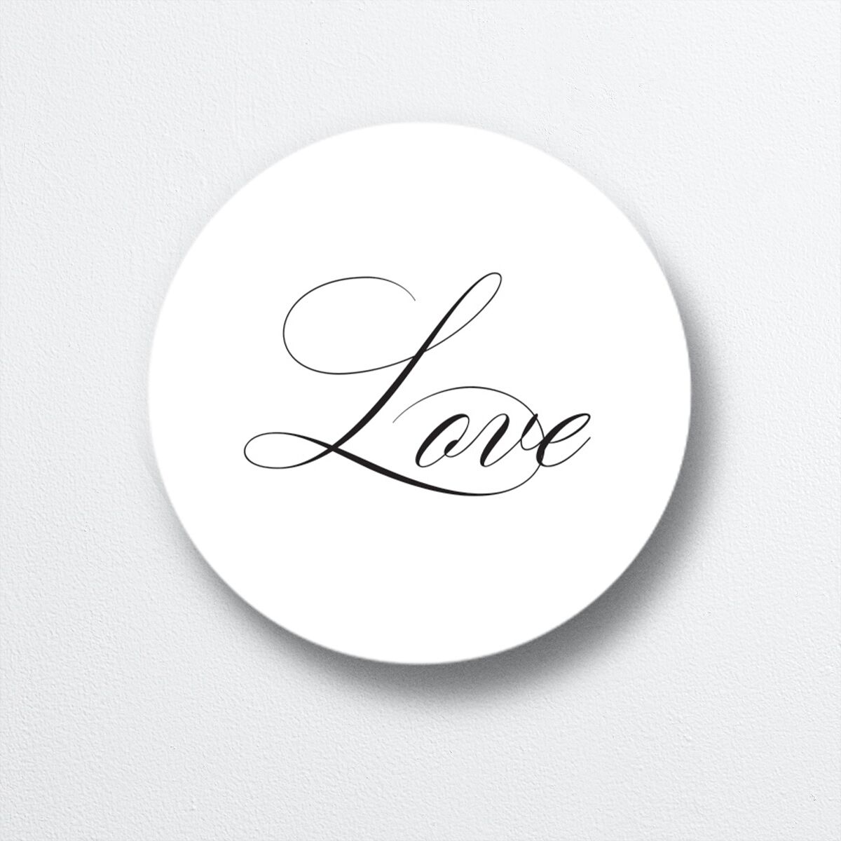 Classic Flourish Wedding Stickers front in white
