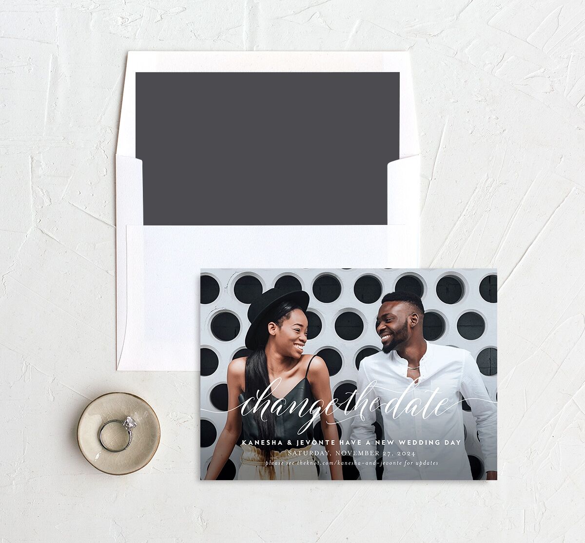 Scripted We Do Change the Date Cards Medieval Grey Signature