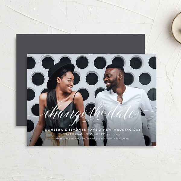 Scripted We Do Change the Date Cards Medieval Grey Signature