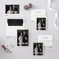 Vintage Art Deco Photo Save The Date Magnets Off-White Magnet Paper