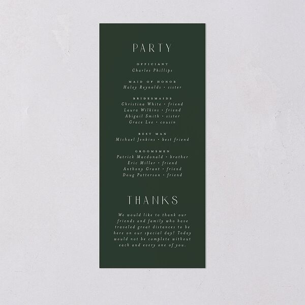 Gilded Leaves Wedding Programs Gold Hunter Green Signature