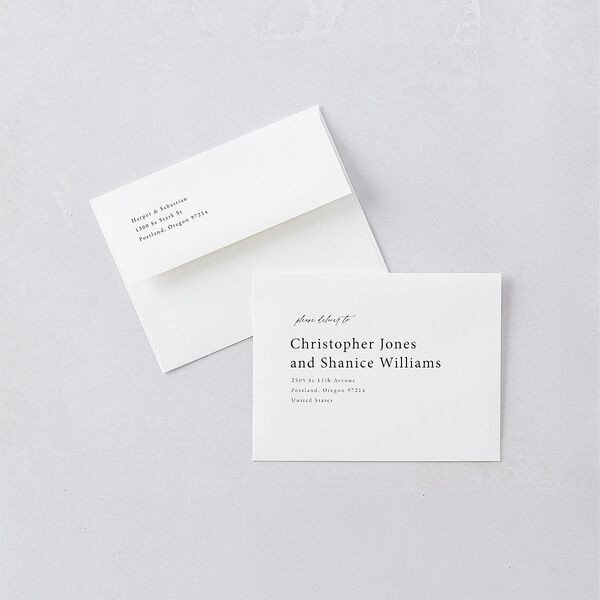Snowy Mountainside Thank You Card Envelopes White Thyme Both Recipient and Return Addresses Signature Standard