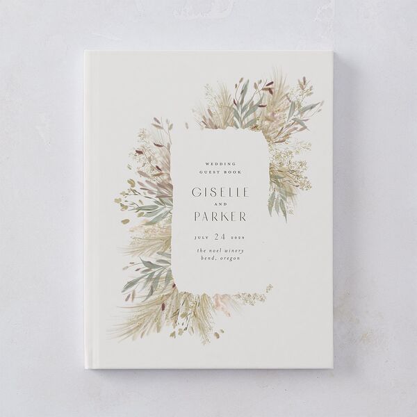 Ethereal Pampas Wedding Guest Book Thyme