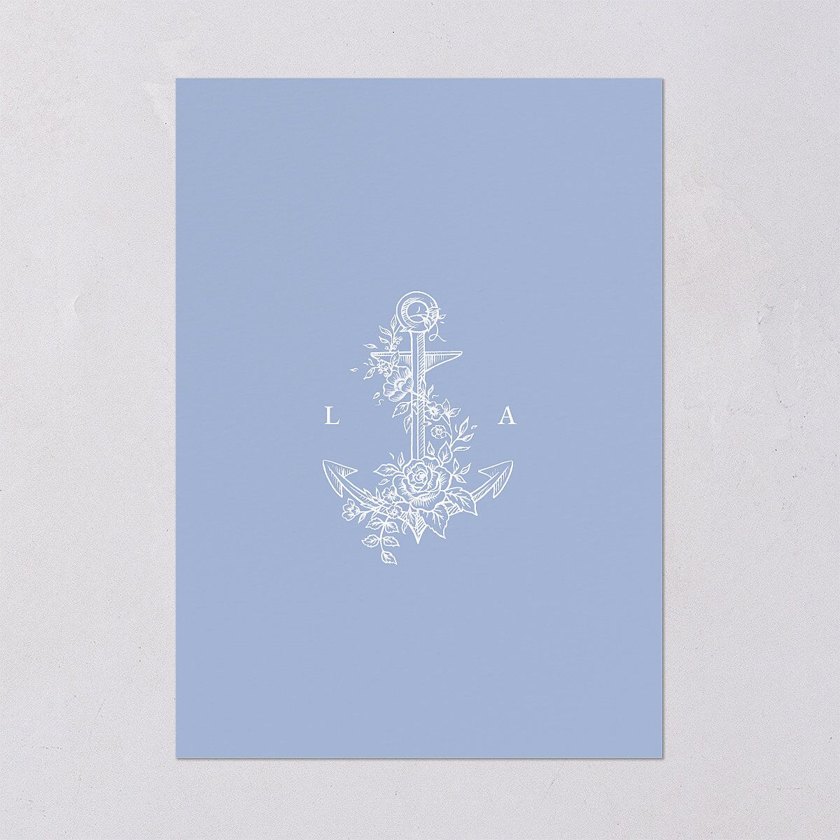 Coastal Oysters and Anchors Wedding Invitations Sea Blue Signature Blank No Standard