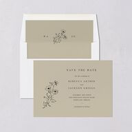 Elegant Minimal Save The Date Cards Champagne Signature smooth Blank No Standard