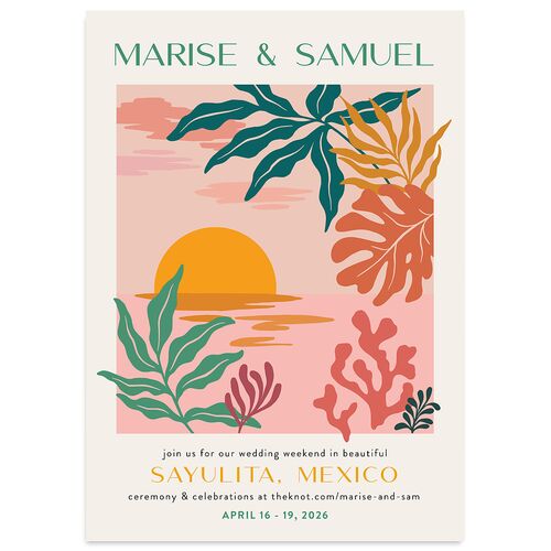 Impressionist Paradise Wedding Invitations Rose Gold Signature Blank No Standard