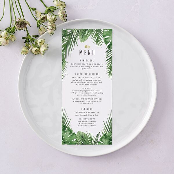 Tropical Leaves Menus Scottish Green Signature