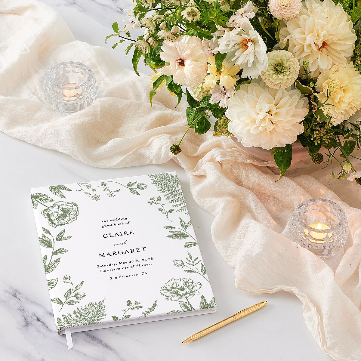Classic Botanical Border Guest Books Thyme