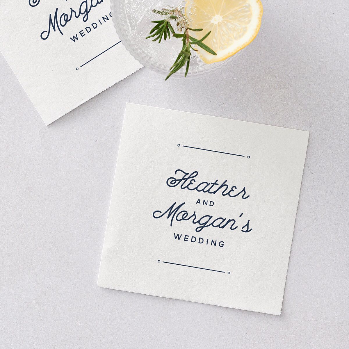 Vintage Mountain Cocktail Napkins Dusty Blue Napkin Uncoined