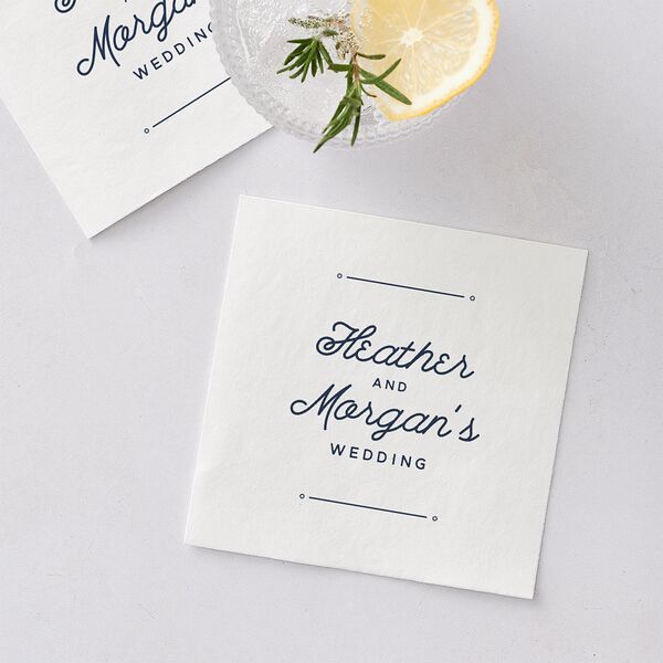 Vintage Mountain Cocktail Napkins Dusty Blue Napkin Uncoined